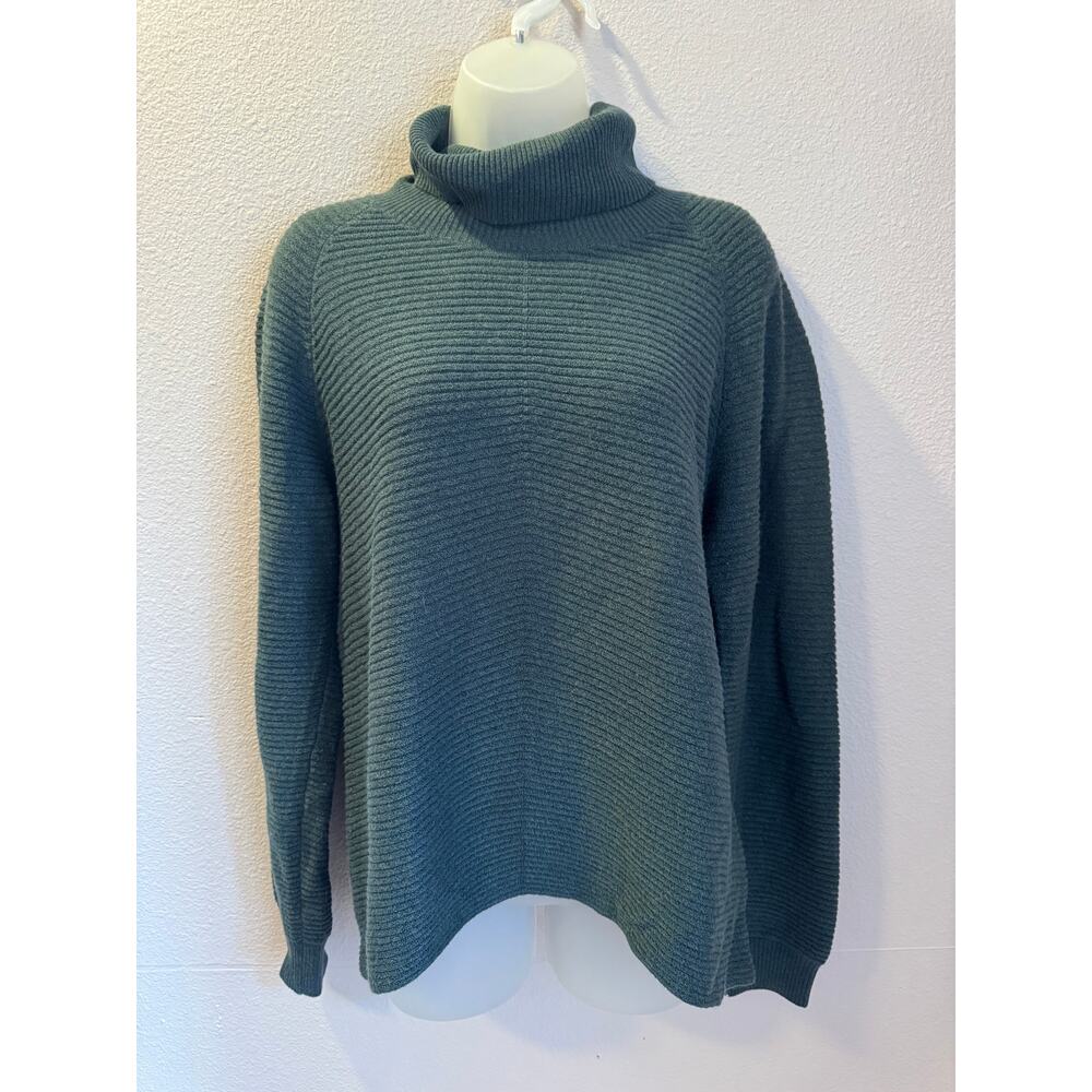 Kuhl Women's Solace Sweater Green M - Turtle Neck Winter Cozy Ribbed Casual